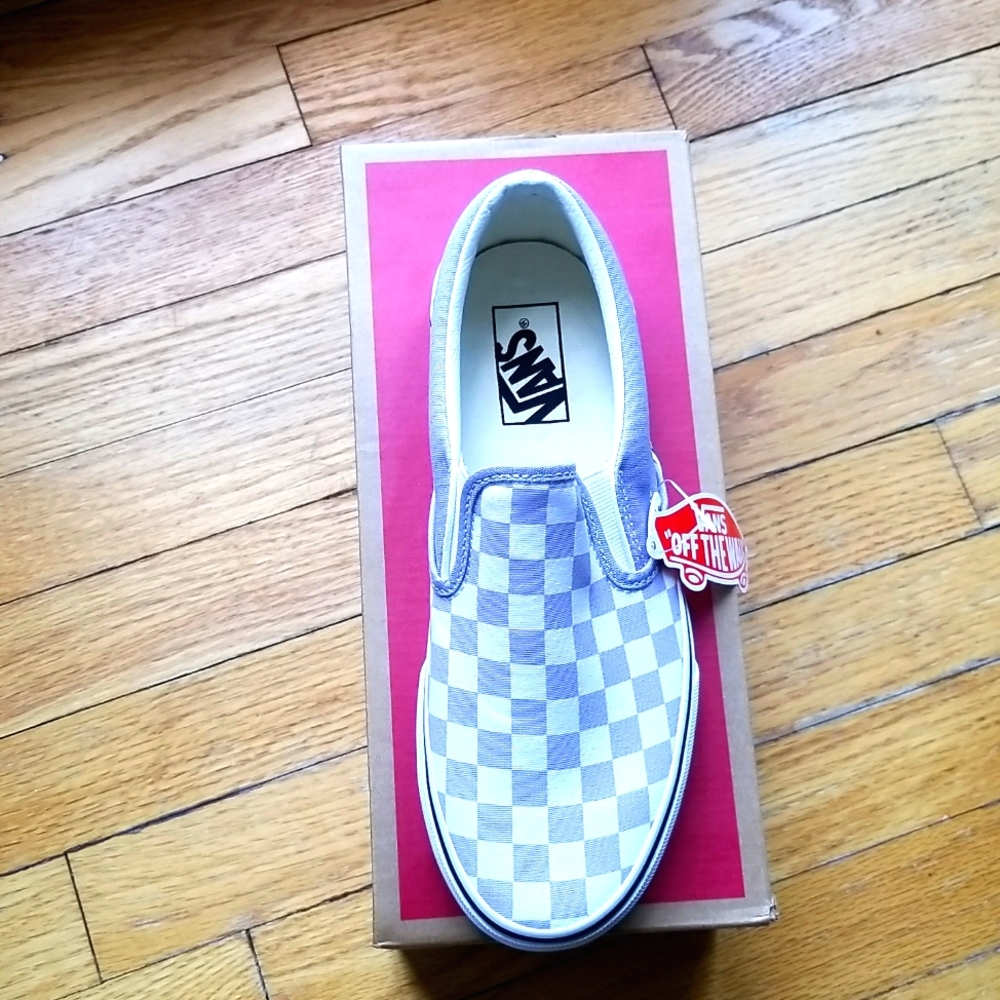 Van's checkerboard classic slip-on purple heather